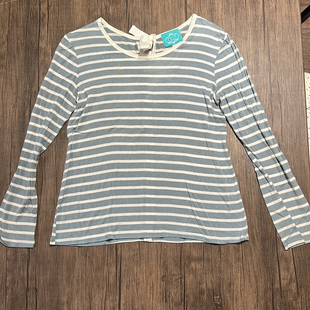 Edyn S Blue and White Striped Longsleeve